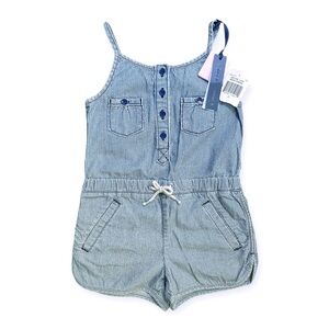 NWT Juicy Couture Abilene Wash Denim Romper, Kids sz 6